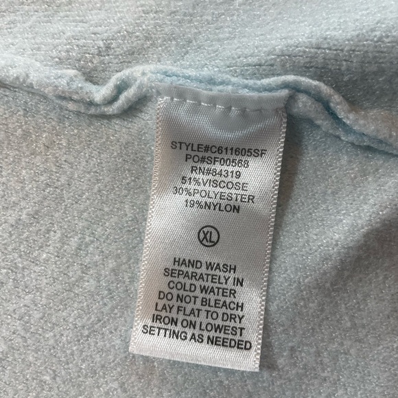 Evolution By Cyrus Chiana Graphic Open Drape Cardigan Size XL Blue **FLAWS** - Picture 10 of 14